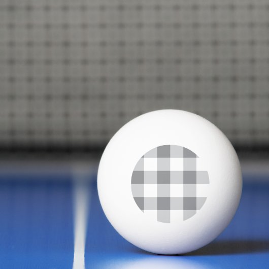 Graue und weiße Gingham-Muster Tischtennisball (Netto)