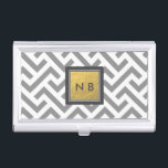 Graue und weiße Goldfolie Moderne Visitenkarten-In Visitenkarten Etui<br><div class="desc">Gray & White Gold Foil Moderner Inhaber der Visitenkarte. Passen Sie den Text an oder verließ ihn leer.</div>