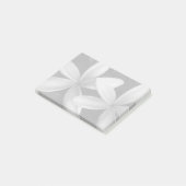 Graue und weiße hawaiianische Blume Post-it Klebezettel (angewinkelt)