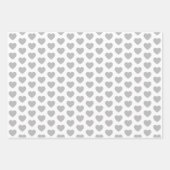 Graue und weiße Herzen Geschenkpapier Set (Vorderseite 3)