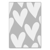 Graue und weiße Herzen Tischnummer (Rückseite)