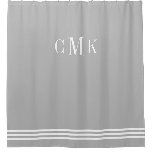 Graue und weiße hoch entwickelte Streifen und Duschvorhang (Vorderseite)