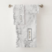 Graue und weiße Imitate Marmorstein Badhandtuch Set (Insitu)