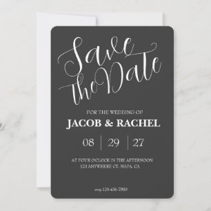 Graue und weiße, individuell anpassbare Save the D Date