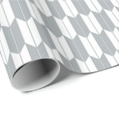 Graue und weiße japanische Yagasuri Muster Geschen Geschenkpapier (Rolleneckpunkt)