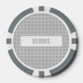 Graue und weiße Kachelblöcke Pokerchips (Vorderseite)