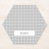 Graue und weiße Kachelblöcke Untersetzer (Vorderseite)