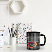 Graue und weiße karierte Kaffee-Tasse Tasse
