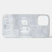 Graue und weiße, karierte Spinnstoffe Case-Mate iPhone Hülle (Rückseite (Horizontal))
