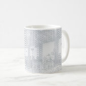 Graue und weiße, karierte Spinnstoffe Kaffeetasse (VorderseiteRechts)