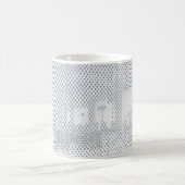 Graue und weiße, karierte Spinnstoffe Kaffeetasse (Mittel)