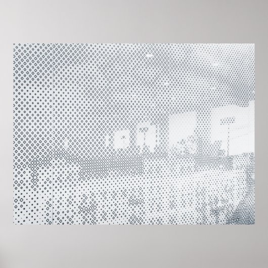 Graue und weiße, karierte Spinnstoffe Poster (Vorne)