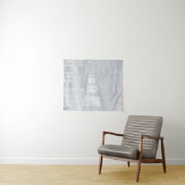 Graue und weiße, karierte Spinnstoffe Wandteppich (Beispiel (Horizontal))