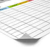 Graue und weiße Katze auf einem grünen / Zeitplan Poster (Ecke)