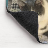 Graue und weiße Katze Mousepad (Ecke)