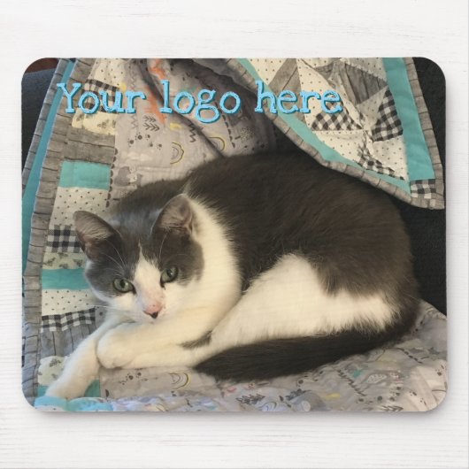 Graue und weiße Katze Mousepad (Vorne)
