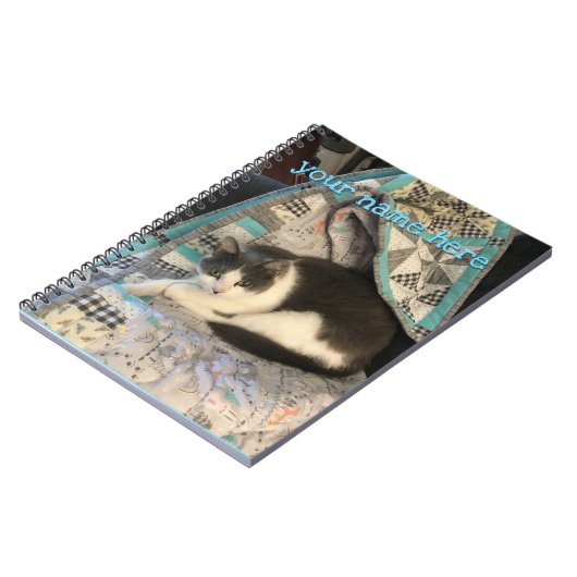 Graue und weiße Katze Notizblock (Linke Seite)