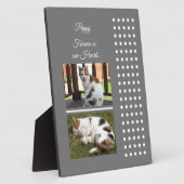 Graue und weiße Katze zur Erinnerung an Haustiere Fotoplatte (Seite)