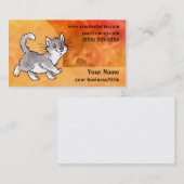 Graue und weiße Katzen-Visitenkarte - heftig Visitenkarte (Vorne/Hinten)