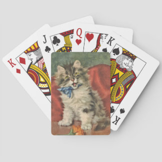 Graue und weiße Kitten Spielkarten