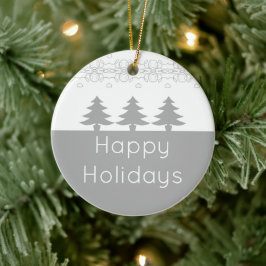 Graue und weiße Künstlerische Weihnachten Keramik Ornament