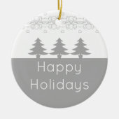 Graue und weiße Künstlerische Weihnachten Keramik Ornament (Vorne)