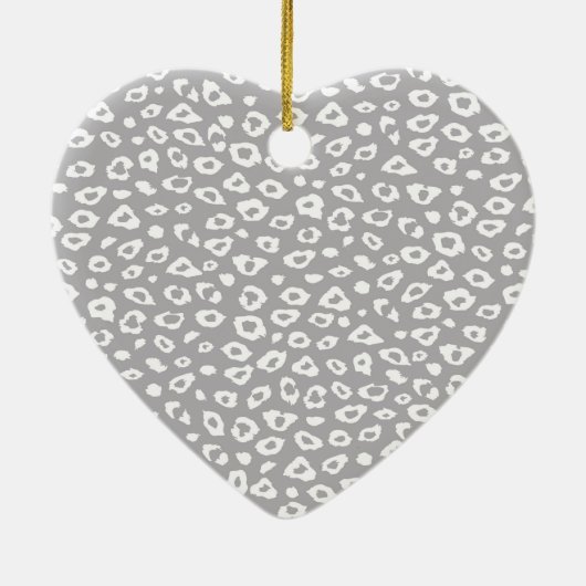 Graue und weiße Leopardrucke mit Bow Keramikornament (Hinten)