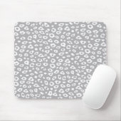 Graue und weiße Leopardrucke Mousepad (Mit Mouse)