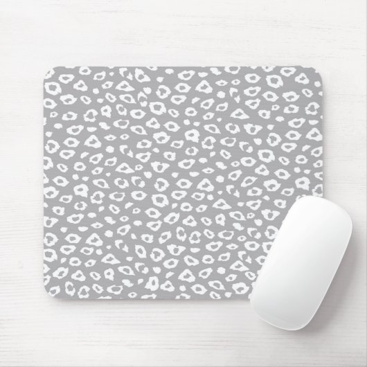 Graue und weiße Leopardrucke Mousepad (Mit Mouse)
