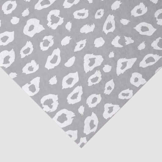 Graue und weiße Leopardrucke Seidenpapier (Detail)