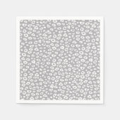 Graue und weiße Leopardrucke Serviette (Vorderseite)