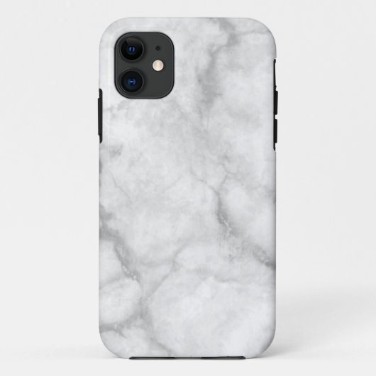 Graue und weiße Marmor iPhone Case (Rückseite)
