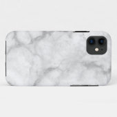 Graue und weiße Marmor iPhone Case (Rückseite (Horizontal))