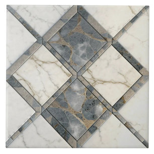 Graue und weiße Marmor-Wiederholungs-Keramikfliese Fliese