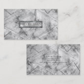 Graue und weiße Marmorplatte Chic Eleganter Stil Visitenkarte (Vorne/Hinten)