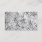 Graue und weiße Marmorplatte Chic Eleganter Stil Visitenkarte (Rückseite)