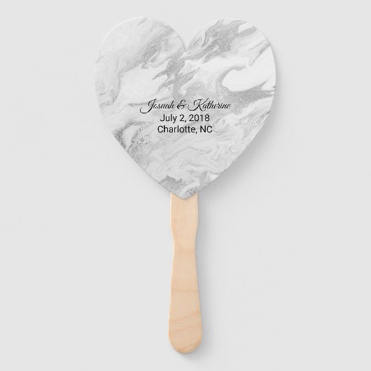 Graue und weiße Marmorplatte Fächer (Rückseite)