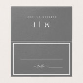 Graue und weiße Minimalistische Hochzeitskarte (Außenseite Aufgefaltet)