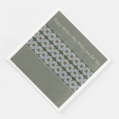 Graue und weiße, moderne Blumen Serviette (Ecke)