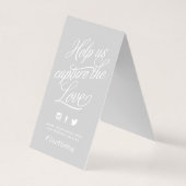 Graue und weiße Personalisierte Hochzeitshashtag-Z (Rückseite)