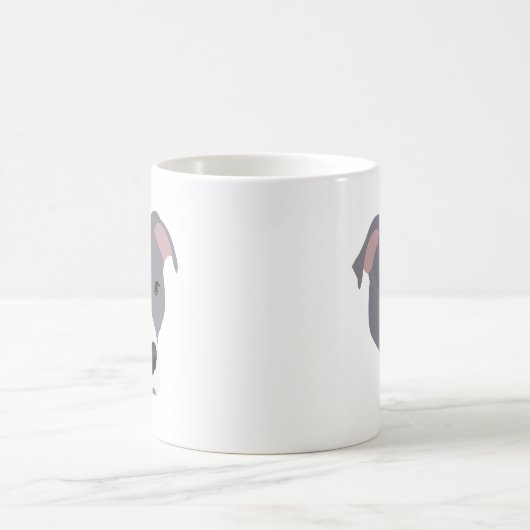 Graue und weiße Pitbull Kaffeetasse (Mittel)