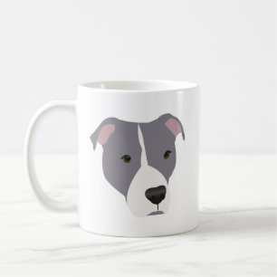 Graue und weiße Pitbull Kaffeetasse