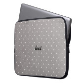 Graue und weiße Polka Dots Moderne Eleganz Laptopschutzhülle (Vorderseite Links)