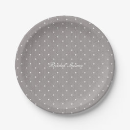 Graue und weiße Polka Dots Moderne Eleganz Pappteller