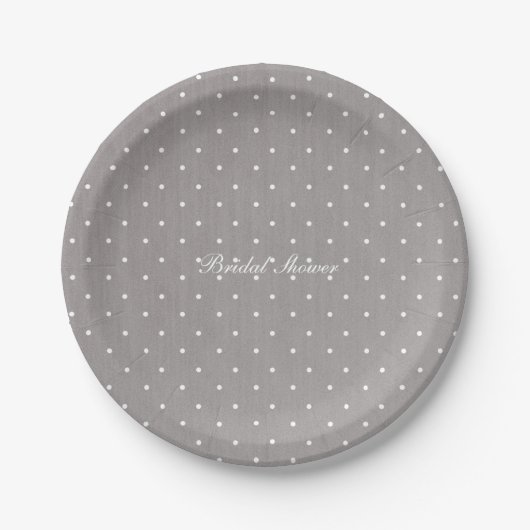 Graue und weiße Polka Dots Moderne Eleganz Pappteller (Vorderseite)