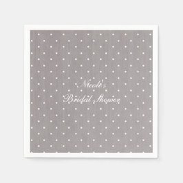 Graue und weiße Polka Dots Moderne Eleganz Serviette