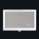 Graue und weiße Polka Dots Moderne Eleganz Visitenkarten Dose<br><div class="desc">Gray & White Small Polka Dots Moderner schicke Visitenkartenhalter. Passen Sie den Text an oder verließ ihn leer.</div>