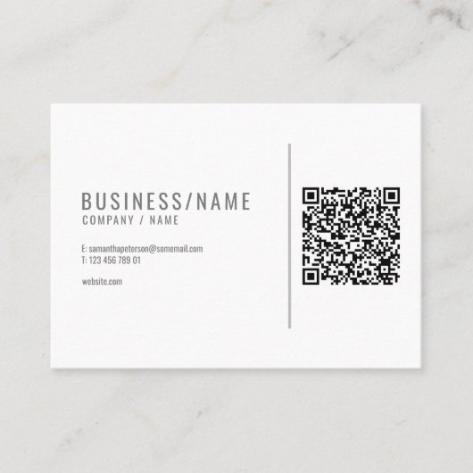 Graue und weiße QR-Code-Visitenkarte Visitenkarte (Vorderseite)