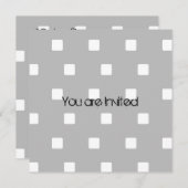 Graue und weiße Quadrate Babydusche Einladung (Vorne/Hinten)