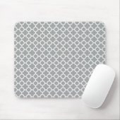 Graue und weiße Quatrefolie Mousepad (Mit Mouse)